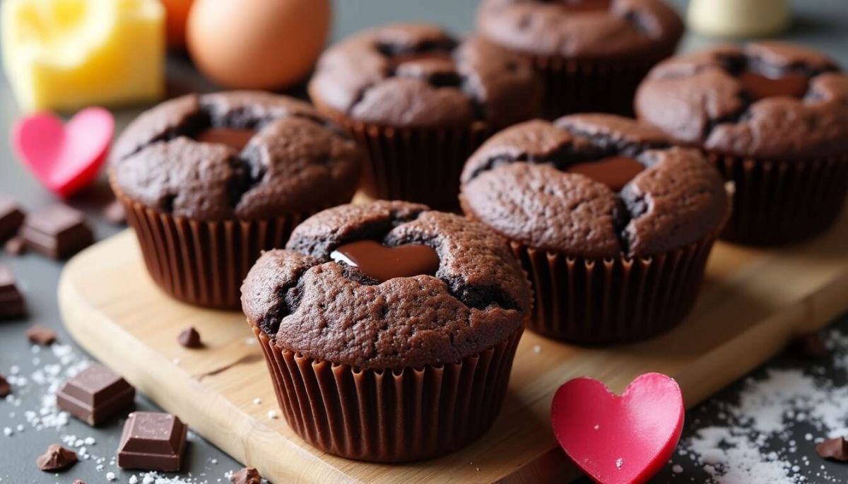 Une douceur irrésistible : muffins au chocolat cœur fondant à l'Airfryer