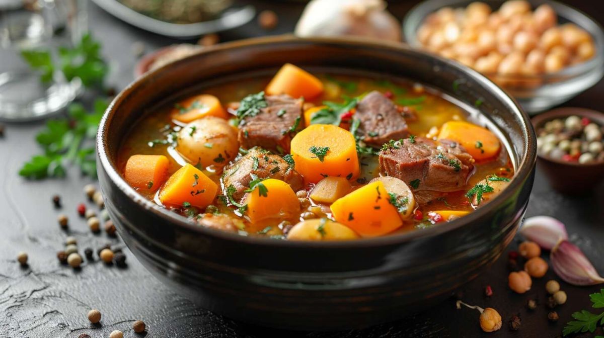 Retrouvez le pot-au-feu revisité aux pois chiches, une fusion de saveurs chaleureuses