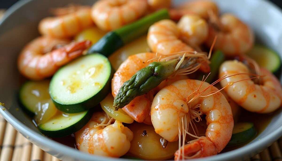 Des gambas grillées aux légumes du soleil pour un voyage gustatif
