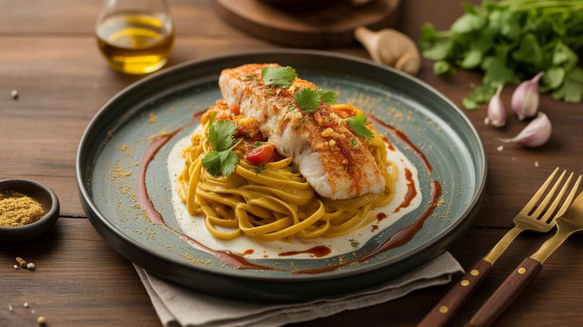 Une escapade culinaire avec les linguine au poisson et au curry