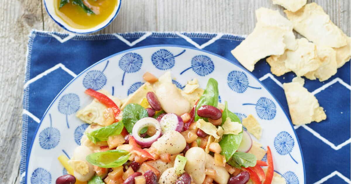 Le mariage savoureux de la salade de haricots de Soissons et tortilla