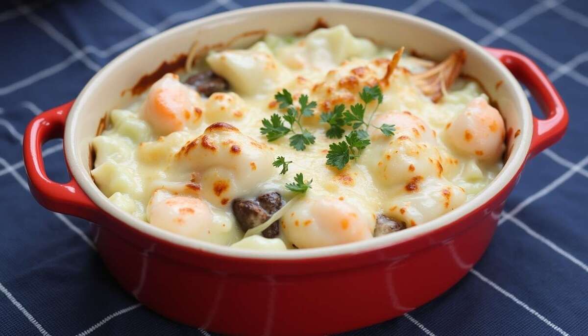 Savourez un gratin de poisson et fruits de mer à tomber par terre
