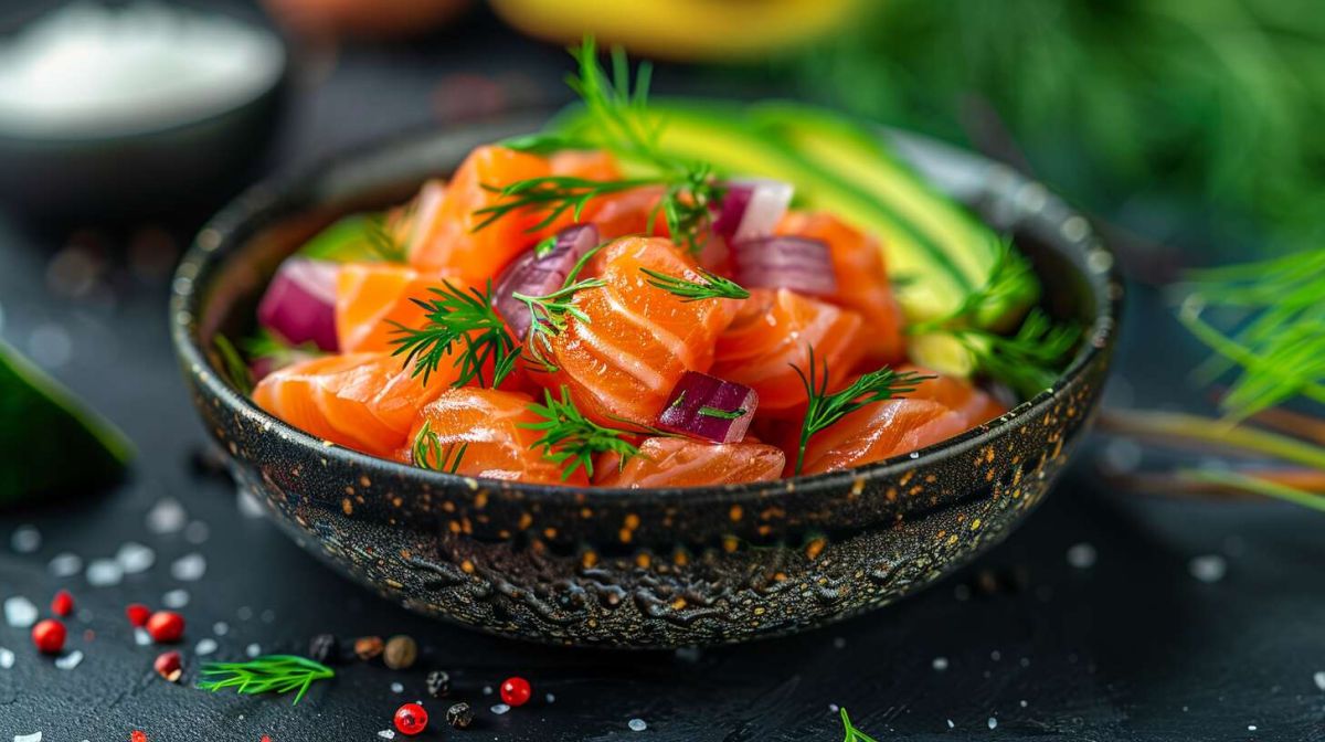un tartare de saumon et avocat qui éveille les sens