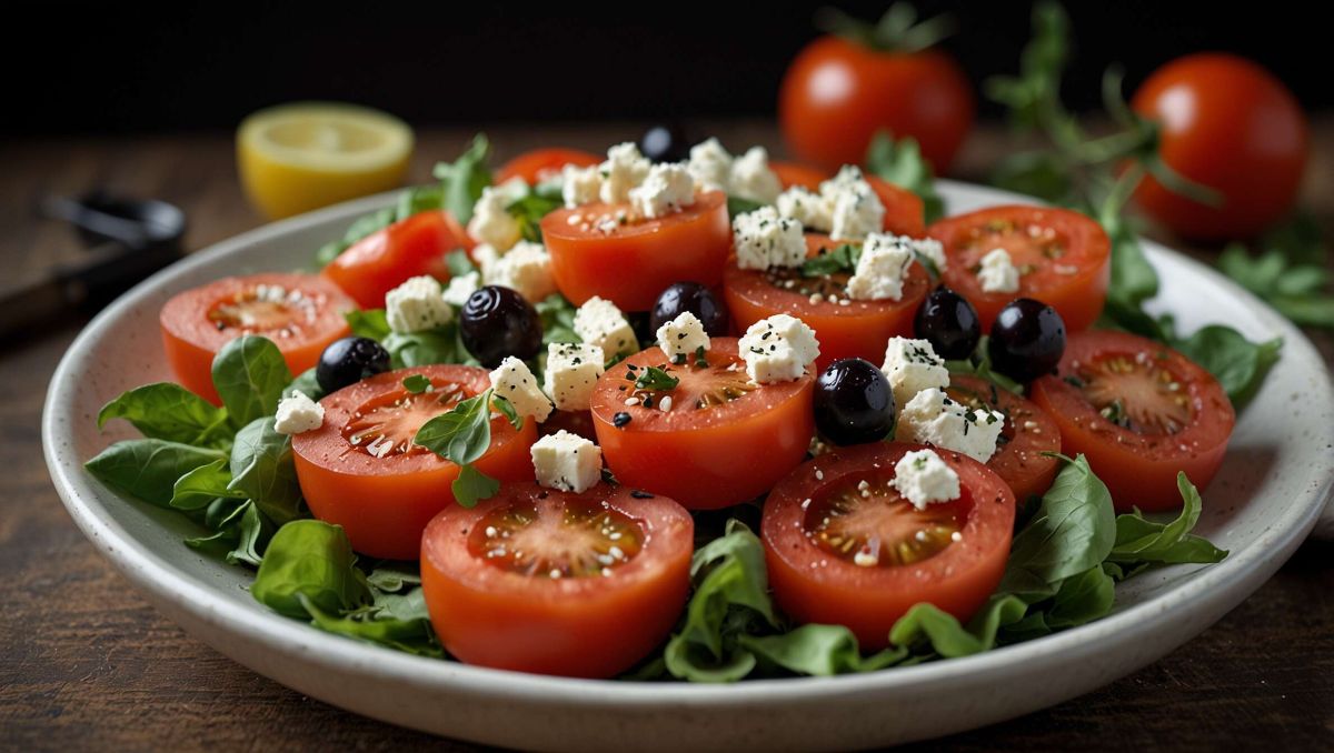 une salade de tomates et feta pour célébrer l’été