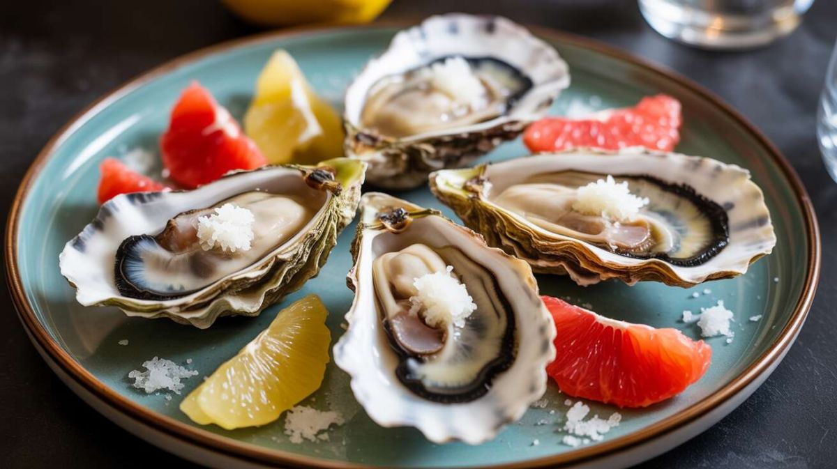 Huîtres au fromage et granité de pamplemousse : une entrée audacieuse