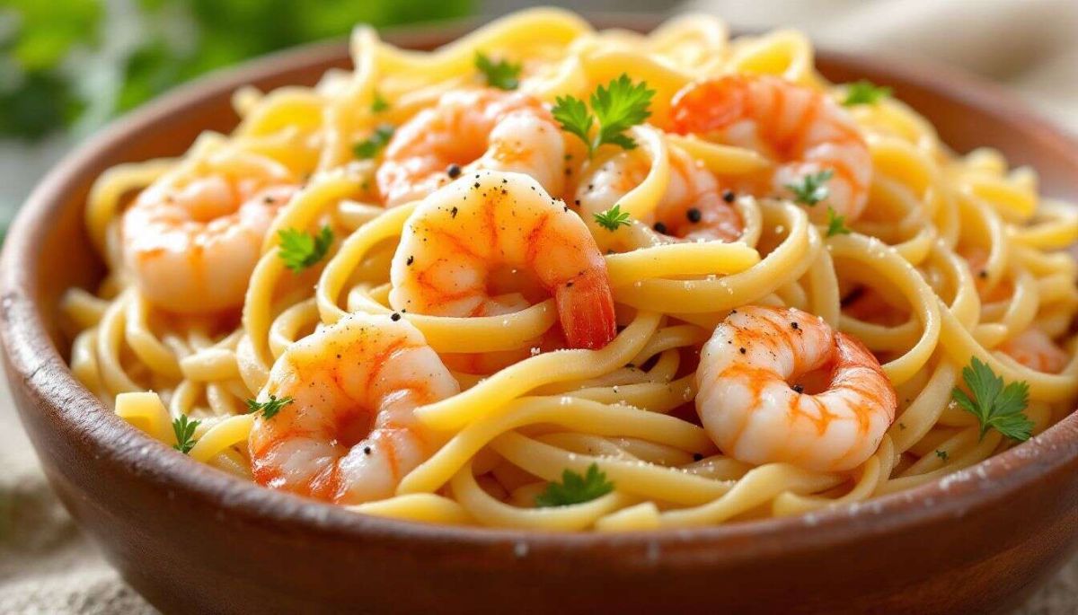 Sublimez vos soirées avec des pâtes aux crevettes et une sauce onctueuse au vin blanc