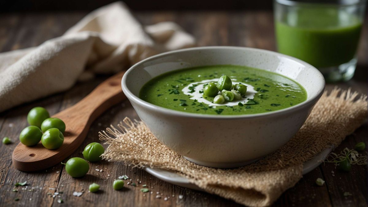 Un potage aux petits pois qui célèbre le printemps